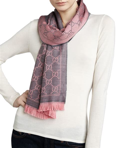 pink and grey gucci scarf|Women's Gucci Designer Scarves .